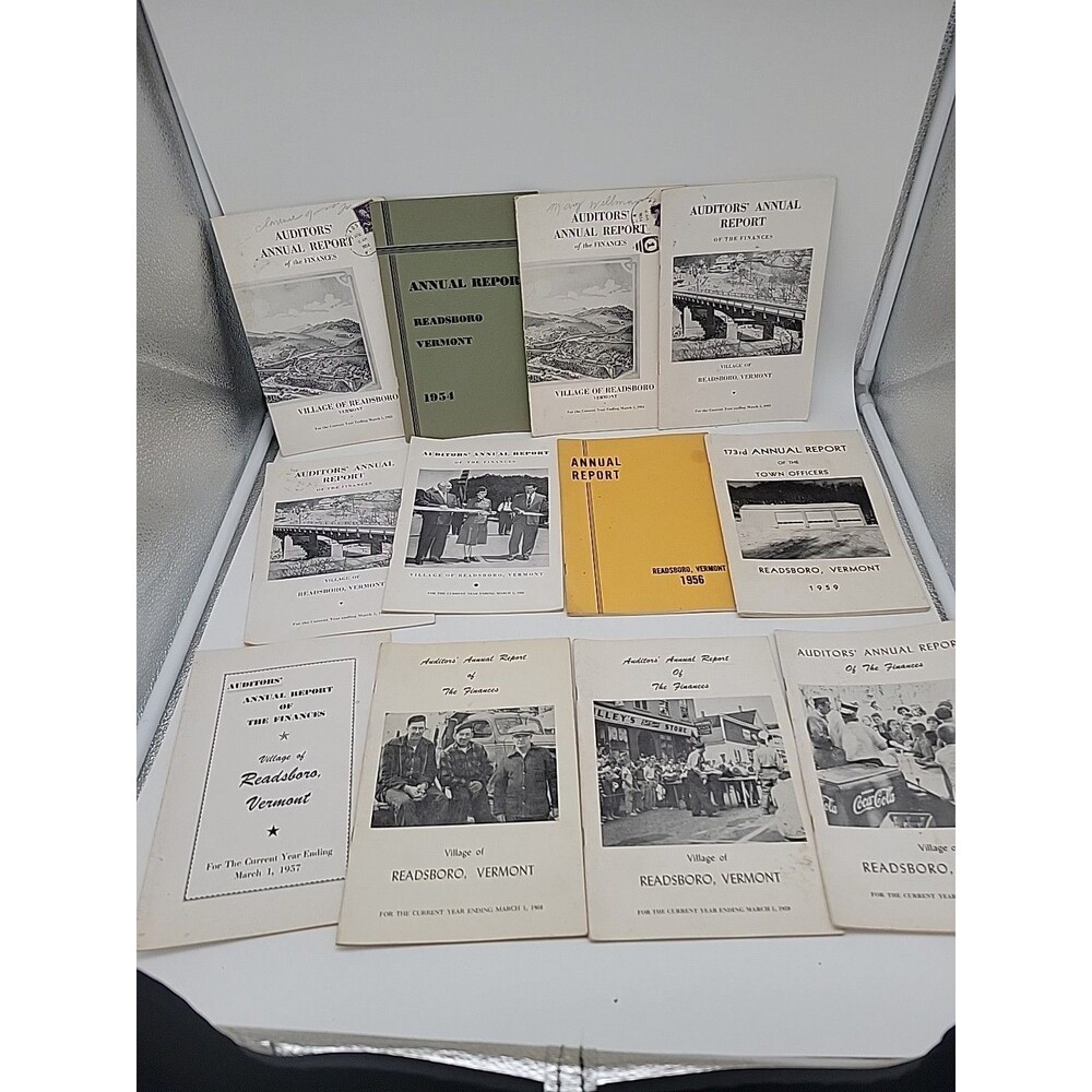 Vtg Readsboro Vt Vermont Annual Report Audit Finance 1954 1955 1959 1950s 1960